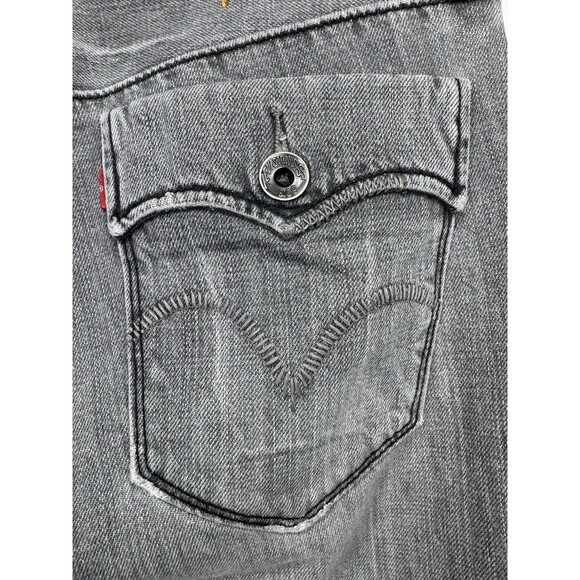 VTG Levis Jeans Y2K 30x30 Black Flap Pocket Distressed Straight Hong Kong Denim - Picture 15 of 16